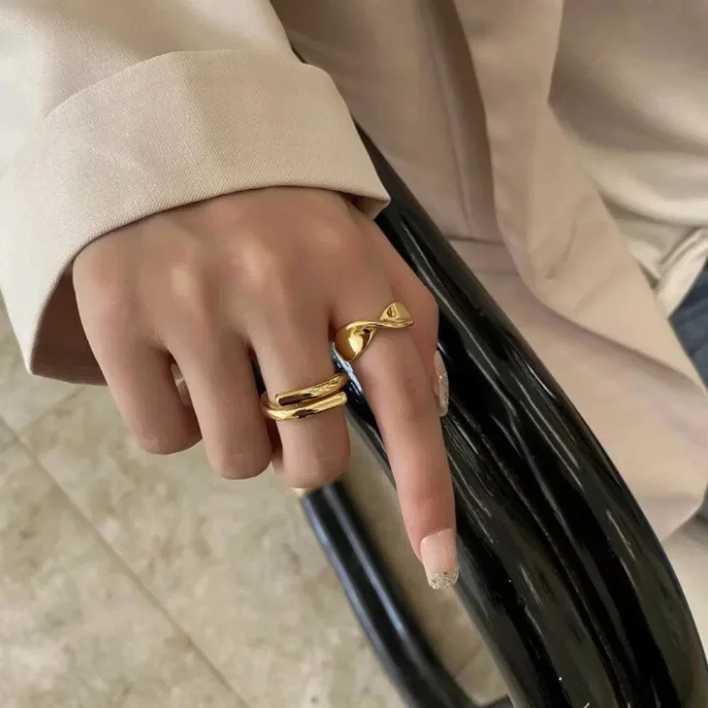 Minimalist 925 Sterling Silver Twist Knot Ring Silver or Gold